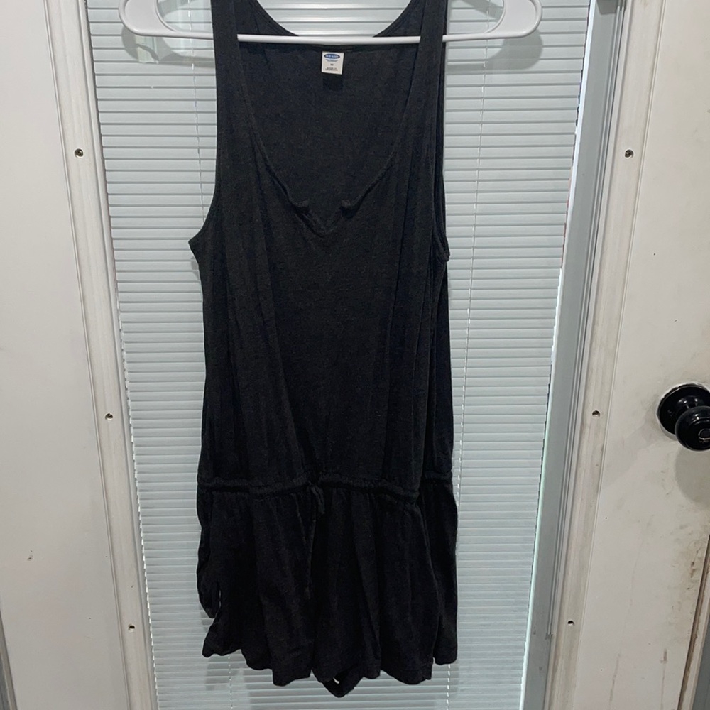 Baggy drawstring romper.